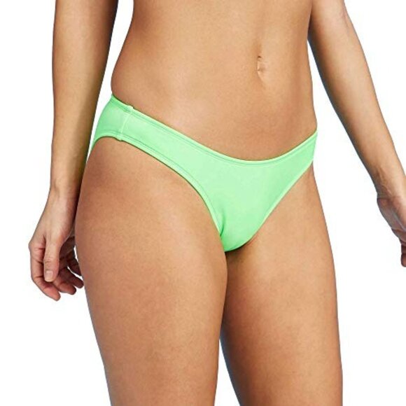 Xhilaration Juniors' High Leg Scoop Bikini Bottom Neon Lime Green Small - Picture 2 of 6